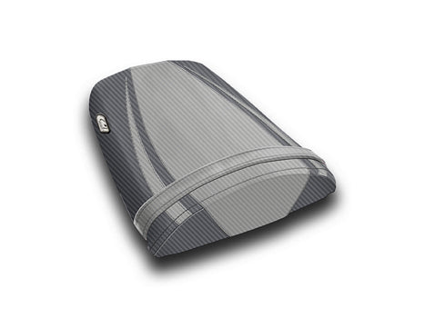 LuiMoto Tribal Flight CF Seat Covers 2004-2007 Honda CBR1000RR - CF Silver/Gunmetal/Red RR Logo