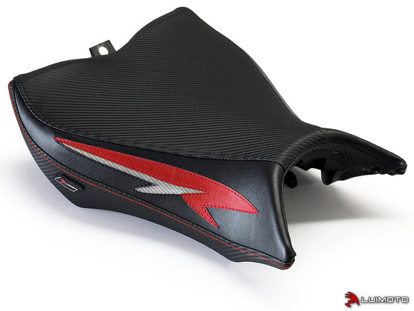 LuiMoto Tribal Flight Seat Covers for 2008-2015 Honda CB1000R - CF Black/Red/CF Silver