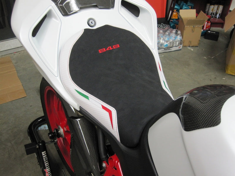 LuiMoto Team Italia Suede Leather Rider Seat Cover Ducati 848/1098/1198 - Motostarz USA