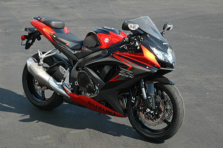 LuiMoto Sport Seat Covers '08-'10 Suzuki GSXR 600/750 - CF Black/Orange - Motostarz USA