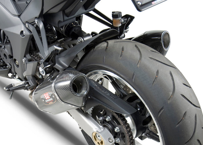 Yoshimura Street R-77 Dual Carbon SlipOn Exhaust'10-'16 Kawasaki Z1000