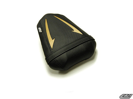 LuiMoto Raven Seat Cover 2007-2008 Yamaha YZF R1 - CF Black/Aluminum Gold
