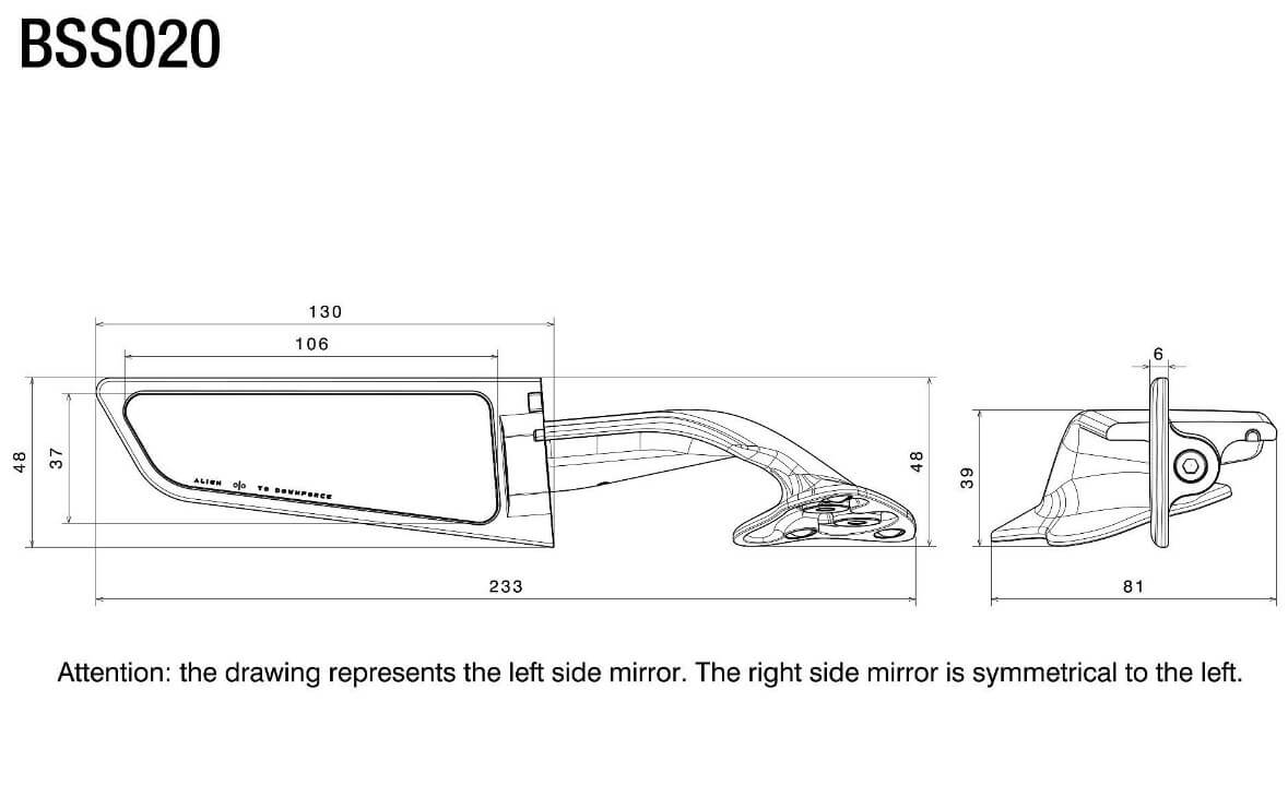Rizoma Stealth Mirrors 17-20 Yamaha YZF-R6, 21-25 YZF-R7, 25- YZF-R9