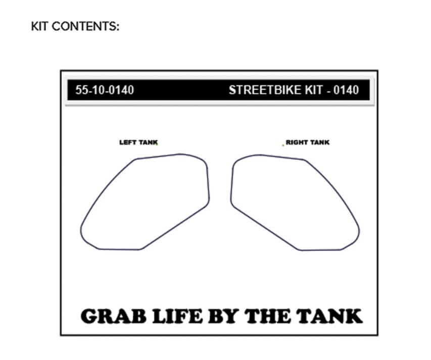 StompGrip Volcano Traction Tank Pad Kit Kawasaki '17-'22 Ninja/Z 650/ '19-'22 Z400