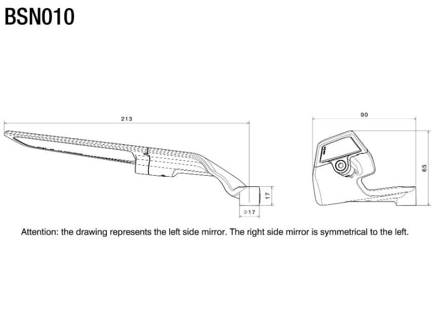 Rizoma Stealth Naked Mirror (Adapter Required)