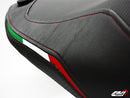 LuiMoto Team Italia Seat Covers 2010-2014 Ducati Multistrada - CF Black w/Red Stitching