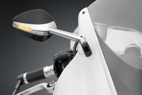 Rizoma Veloce L Universal Mirror w.Turn Signal (Each) | Motostarz USA