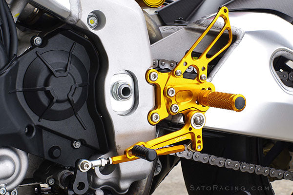 Sato Racing Adjustable Rearsets '09-'11 Aprilia RSV4- Gold