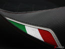 LuiMoto Diamond Edition Seat Cover for Ducati Monster 696/796/1100 - Suede/Cf Black/Red