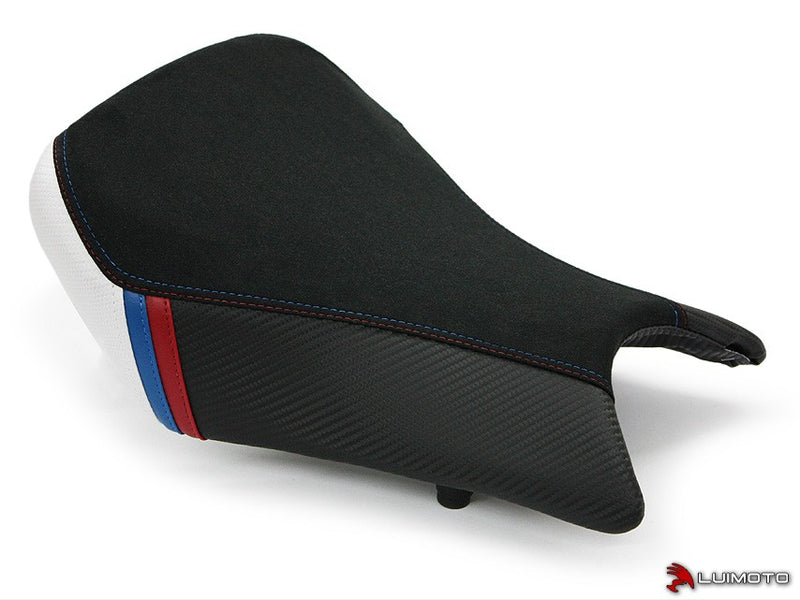 LuiMoto Motorsports Edition Seat Cover 2012-2014 BMW S1000RR - Black Suede/Cf Pearl