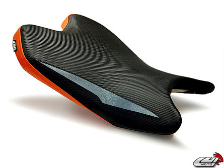 LuiMoto Raven Edition Seat Cover '08-'16 Yamaha YZF R6 - CF Black/Gunmetal/Orange - Motostarz USA