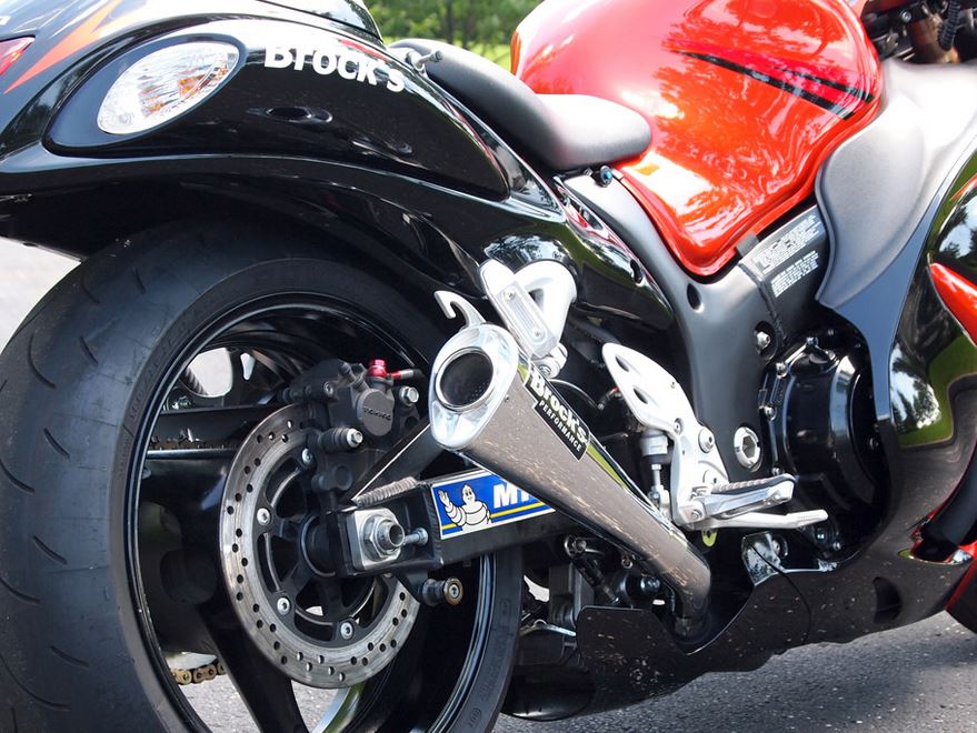 Brocks Performance 14" Dual Alien Head Slip-on Exhaust System 2008-2014 Suzuki Hayabusa GSXR1300R