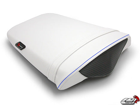 LuiMoto Sport Seat Covers '06-'12 Triumph Daytona 675/R - CF Black/Blue/White - Motostarz USA