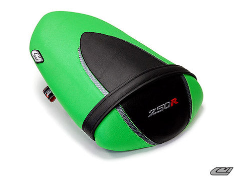 LuiMoto Sport Seat Covers '08-'12 Kawasaki Ninja 250R - Green/Gunmetal - Motostarz USA