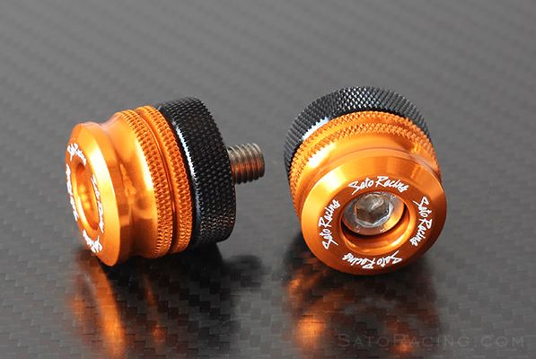 Sato Racing Short-Style Barends with Adapter Collars for Kawasaki & BMW | Size M8