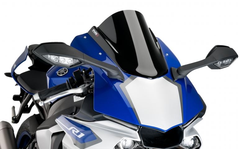 Puig Racing Windscreens For 2015-2016 Yamaha YZF R1/R1M - Black