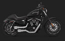 Vance & Hines Hi-Output Grenades 2-into-2 Chrome Full Exhaust Systems 2004-2015 Harley Davidson Sportste - Black Tipr