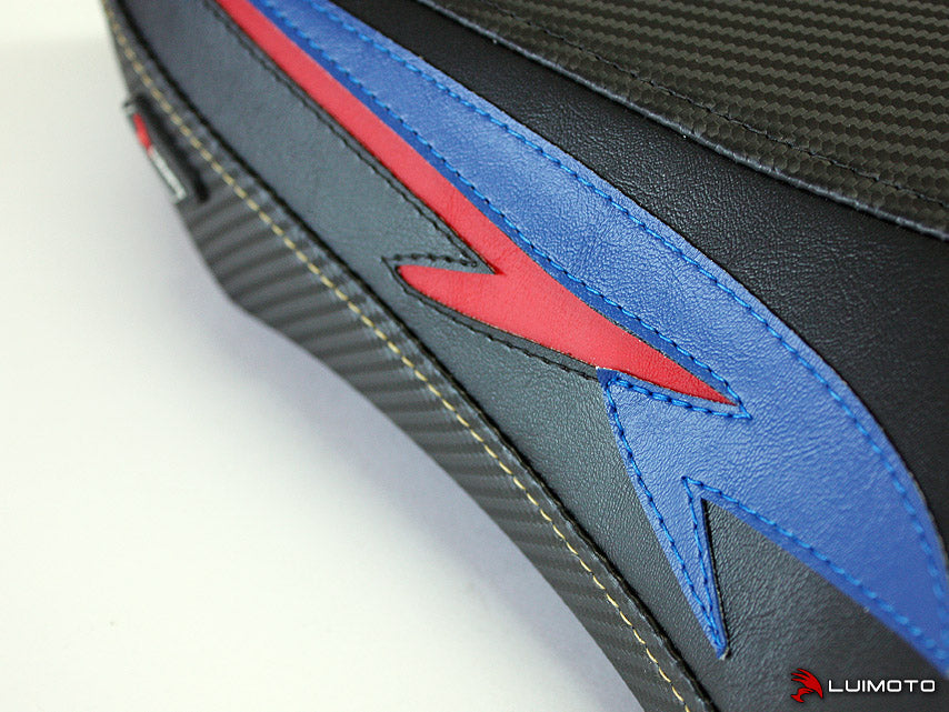 LuiMoto Tribal Flight Seat Covers for 2008-2015 Honda CB1000R - CF Black/Deep Blue/Red