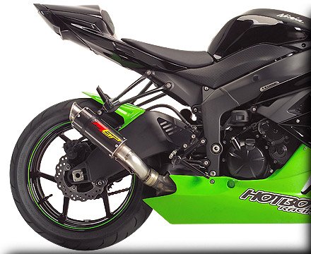 Hotbodies Racing MGP Growler Carbon Slip-on Exhaust System 2009-2012 Kawasaki ZX6R