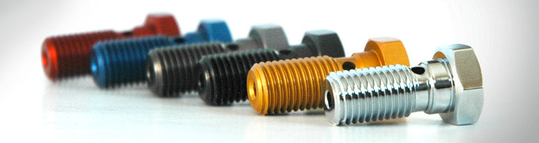 Spiegler Colored Aluminum Anodized Single Banjo Bolts