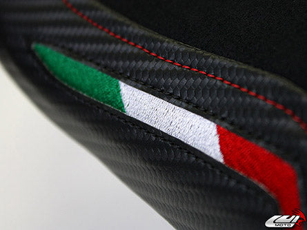 LuiMoto Team Italia Suede Leather Rider Seat Cover '09-'15 Ducati Streetfighter - Motostarz USA