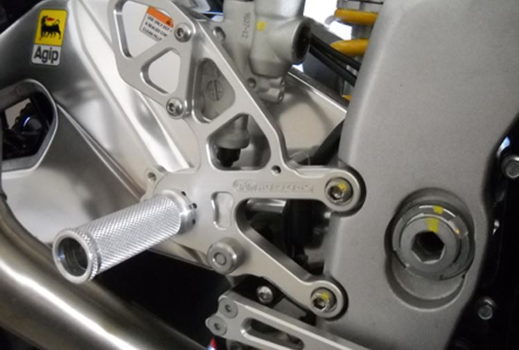 Woodcraft Full Rearsets Clear Anodized STD Shift for 2011-2015 Aprilia RSV4 APRC / Tuono