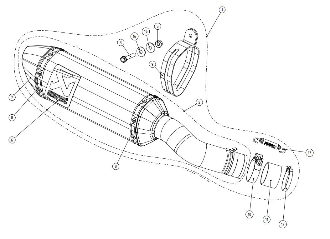 Akrapovic Slip-On Line (Carbon) Exhaust System 2016-2017 Kawasaki Ninja  ZX10R