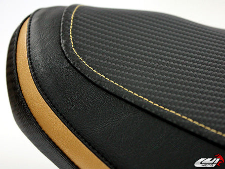 LuiMoto Sport Seat Covers '10-'14 Yamaha FZ8/Fazer 8 - CF Black/Deep Gold - Motostarz USA