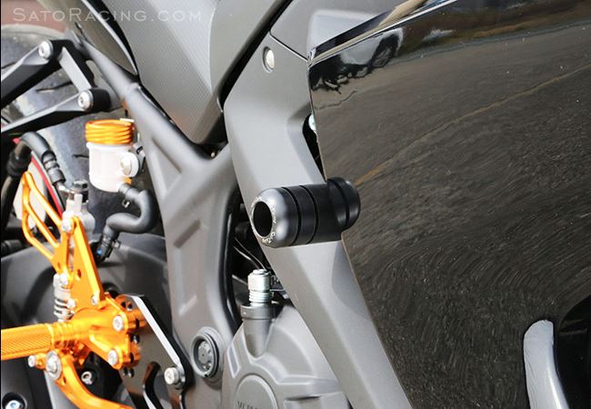 Sato Racing Type 1 No-Cut Frame Sliders for 2015+ Yamaha R3 [Y-R3FS1-BK]
