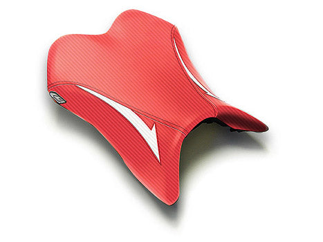 LuiMoto Raven Seat Cover 2007-2008 Yamaha YZF R1 - CF Red/CF White