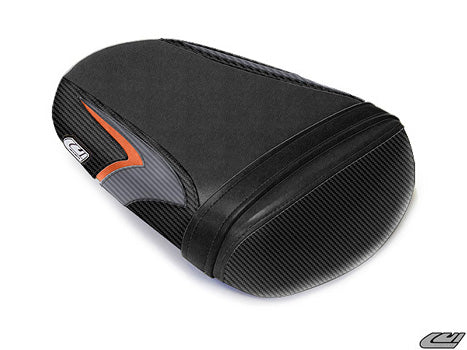 LuiMoto Sport Seat Covers '08-'10 Suzuki GSXR 600/750 - CF Black/Orange - Motostarz USA