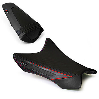 LuiMoto Sport Seat Covers '11-'15 Kawasaki ZX10R - Black/Red - Motostarz USA