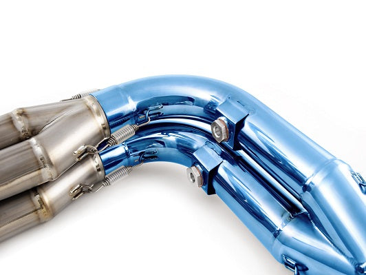 Brocks Performance TiWinder Blue 18" Muffler Full Titanium Exhaust System for 1999-2014 Suzuki Hayabusa