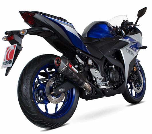 Scorpion Serket Taper Slip-On Exhaust System '14-'16 Yamaha YZF R3/R25