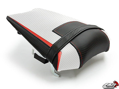 LuiMoto Sport Seat Covers '10-'14 Yamaha FZ8/Fazer 8 - CF Black/CF Pearl/Red - Motostarz USA