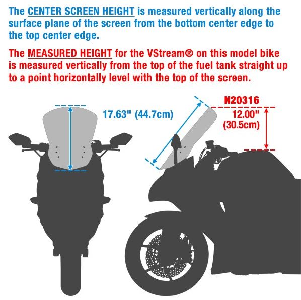 National Cycle VStream+ Sport Windscreen 2015-2017 Yamaha FJ-09 / MT-09 Tracer [N20316]