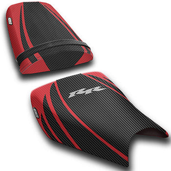 LuiMoto Tribal Flight CF Seat Covers 2004-2007 Honda CBR1000RR - CF Black/CF Red