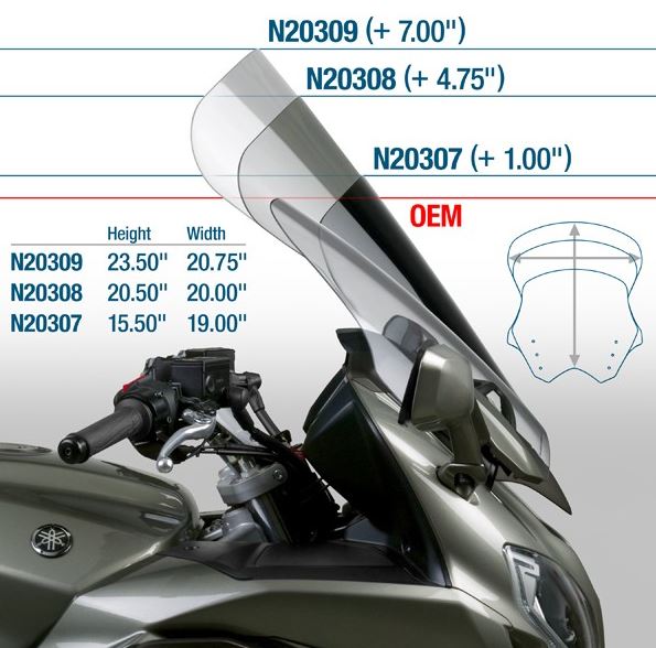 National Cycle VStream Sport/Tour Windscreen 2013-2016 Yamaha FJR1300