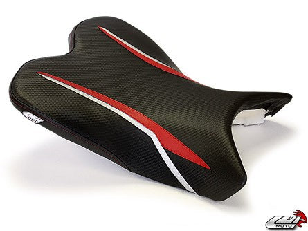 LuiMoto Raven Edition Seat Cover '09-'14 Yamaha YZF R1 - CF Black/Red/Silver - Motostarz USA